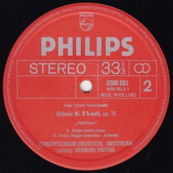 Tchaikovsky: Symphonie No. 6 "Pathétique", Concertgebouw Orchestra, Bernard Haitink, LP, Philips 6500-081