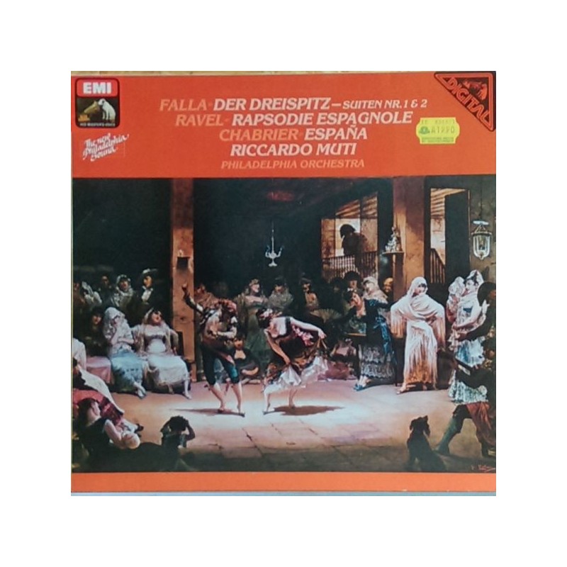 Falla/Ravel/Chabrier: Der Dreispitz (Suiten Nr.1 & 2)/Rapsodie Espagnole/España, Philadelphia Orch., Muti, LP, EMI 1C-067-03799