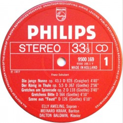 Schubert: Songs For Gretchen, Ellen, & Suleika, Elly Ameling, Dalton Baldwin, LP, Philips 9500-169