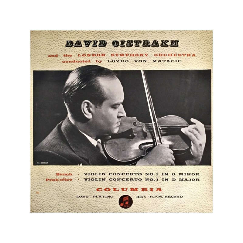 Bruch/Prokofiev: Violin Concerto No 1, David Oistrakh, The London Symphony Orch., Lovro Von Matacic, LP mono, Columbia 33CX-1268