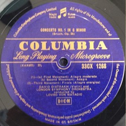 Bruch/Prokofiev: Violin Concerto No 1, David Oistrakh, The London Symphony Orch., Lovro Von Matacic, LP mono, Columbia 33CX-1268