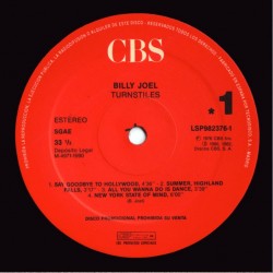 Billy Joel – Turnstiles, LP, CBS 5099703205718