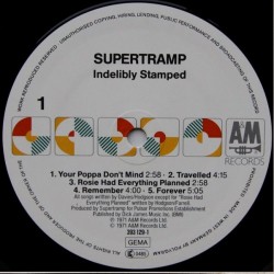 Supertramp – Indelibly Stamped, LP, A&M Records 082839312912