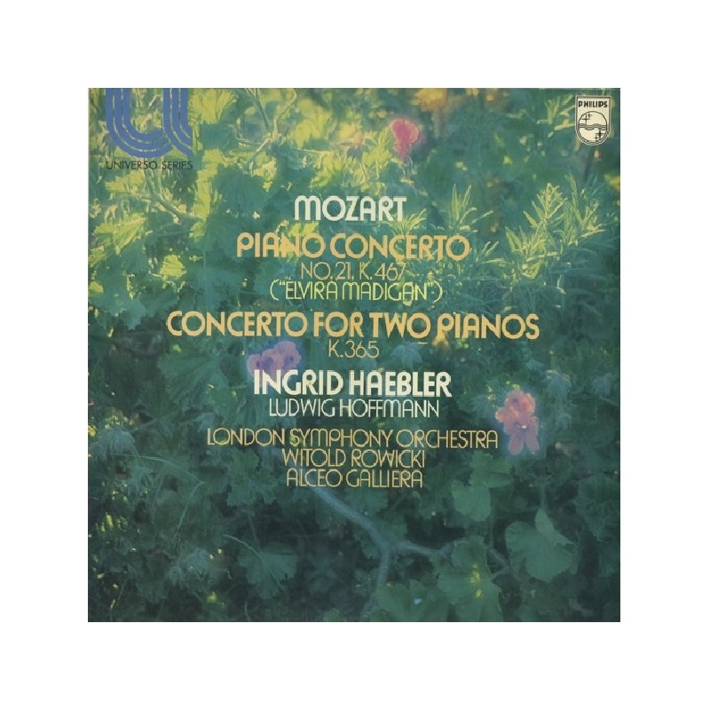 Mozart: Piano Concerto No. 21, K.467 "Elvira Madigan", Haebler, London Symphony Orch., Alceo Galliera, LP, Philips 6580-083