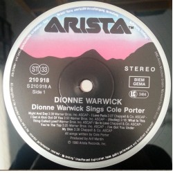 Dionne Warwick – Dionne Warwick Sings Cole Porter, LP, Arista 4007192109180