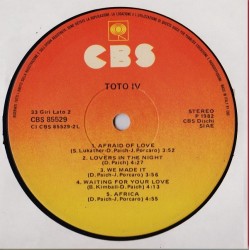 Toto – Toto IV, LP, CBS-85529