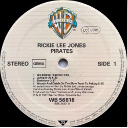 Rickie Lee Jones – Pirates, LP, Warner Bros. 075992343213
