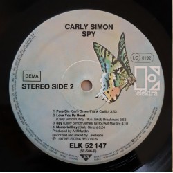 Carly Simon – Spy, LP gatefold, Elektra ELK-52147