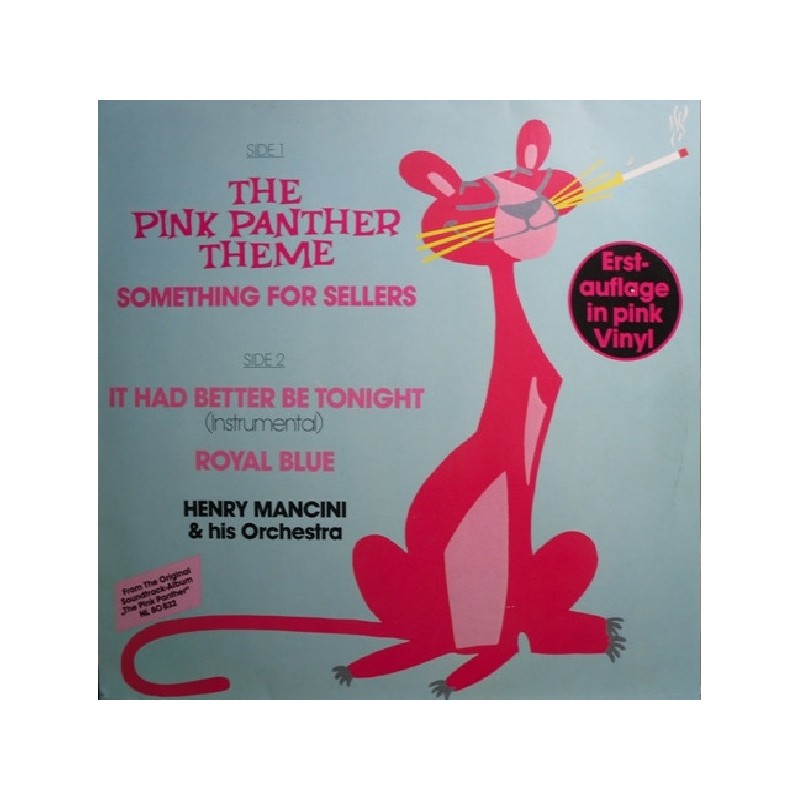 Henry Mancini & His Orchestra: The Pink Panther Theme, 12" maxi-single rosa, 45RPM, RCA 5012394984663