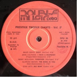 Various – Prestige Twofer Giants Volume II, 2x LP, Cetra DPU-26