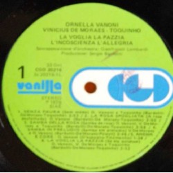 Ornella Vanoni - Vinicius De Moraes - Toquinho – La Voglia La Pazzia L'Incoscienza L'Allegria, LP gatefold, CGD 20216