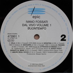Ivano Fossati – Dal Vivo Volume 1 : Buontempo, LP, Epic 5099747390111