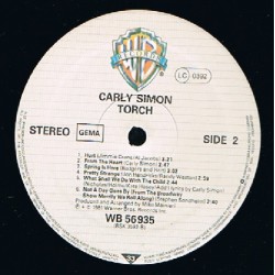 Carly Simon – Torch, LP, Warner Bros. WB-K-56935