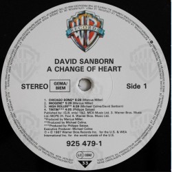David Sanborn – A Change Of Heart, LP, Warner Bros. 925-479-1