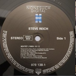 Steve Reich – Sextet / Six Marimbas, LP, Nonesuch 075597913811