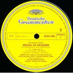 Verdi: Messa Da Requiem, Karajan, Berliner Philharmoniker, Freni, Ludwig, Ghiaurov, Cossutta, 2x LP, DG 028941321510