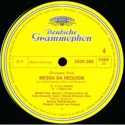 Verdi: Messa Da Requiem, Karajan, Berliner Philharmoniker, Freni, Ludwig, Ghiaurov, Cossutta, 2x LP, DG 028941321510