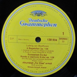 Beethoven: Bagatelles, Wilhelm Kempff, LP, Deutsche Grammophon 138-934