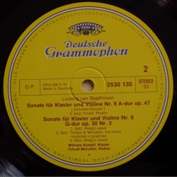 Beethoven: Violin Sonatas Op. 47 "Kreutzer", Op. 30 No. 3, Wilhelm Kempff, Yehudi Menuhin, LP, DG 2530-135