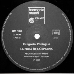 Gregorio Paniagua – La Folia De La Spagna, LP gatefold, Harmonia Mundi HM-1050