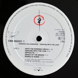 Andreas Vollenweider – Dancing With The Lion, LP, CBS 5099746333119