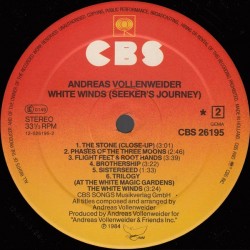 Andreas Vollenweider – White Winds, LP, CBS-26195