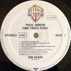 Paul Simon: One-Trick Pony, LP, Warner Bros. WB-56846