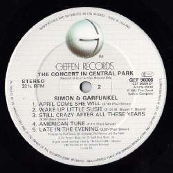 Simon & Garfunkel – The Concert In Central Park, 2x LP, Geffen Records GEF-96008