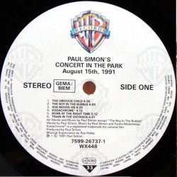 Paul Simon – Paul Simon's Concert In The Park, 2x LP gatefold, Warner Bros. 075992673716