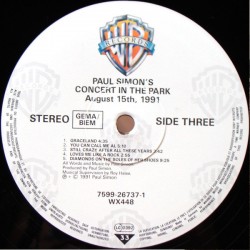 Paul Simon – Paul Simon's Concert In The Park, 2x LP gatefold, Warner Bros. 075992673716