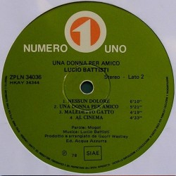Lucio Battisti – Una Donna Per Amico, LP gatefold, Numero Uno ZPLN-34036
