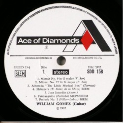 William Gomez – A Guitar Recital, LP, Ace of Diamond SDD-158