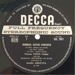 Falla, Soriano / Rodrigo, Yepes, Argenta – Nights In The Gardens Of Spain / Guitar Concerto, LP, Decca SXL-2091