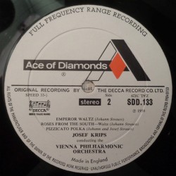 Johann Strauss: The Blue Danube, Vienna Philharmonic Orchestra, Krips, LP, Ace of Diamonds SDD-133