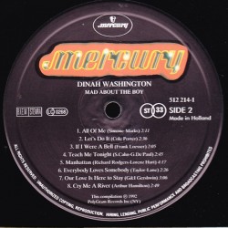 Dinah Washington – The Best Of - Mad About The Boy, LP, Mercury 731451221415