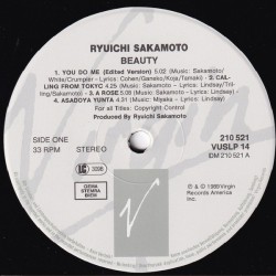 Ryuichi Sakamoto – Beauty, LP, Virgin VUSLP14