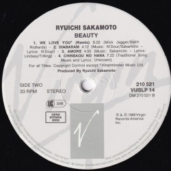 Ryuichi Sakamoto – Beauty, LP, Virgin VUSLP14