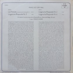Liszt: Les Preludes - Ungarische Rhapsodien Nr. 3, 2 Und 6, Franz André, LP, 6.41309AF