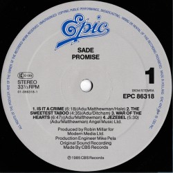 Sade – Promise, LP, Epic 86318
