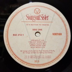 Swing Out Sister – It's Better To Travel, LP, Vertigo 832213-1