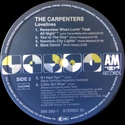 Carpenters – Lovelines, LP, A&M Records 395282-1