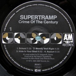 Supertramp – Crime Of The Century, LP, A&M Records 393647-1