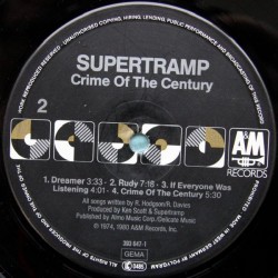 Supertramp – Crime Of The Century, LP, A&M Records 393647-1