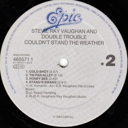 Stevie Ray Vaughan And Double Trouble: Couldn't Stand The Weather, LP, Epic 465571-1