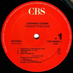 Leonard Cohen – Various Positions, LP, CBS 465569-1