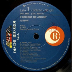 Fabrizio De Andre' – Rimini, LP, Dischi Ricordi ORL-8897