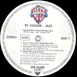 Ry Cooder – Jazz, LP, Warner Bros. WB-56488