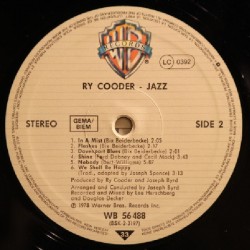Ry Cooder – Jazz, LP, Warner Bros. WB-56488