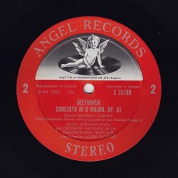Beethoven: Violin Concerto, David Oistrakh, Orchestre National De La Radiodiffusion, Cluytens, LP, Angel Records S-35780