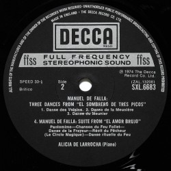 Falla: Piano Music, Alicia De Larrocha, LP, Decca SXL-6683